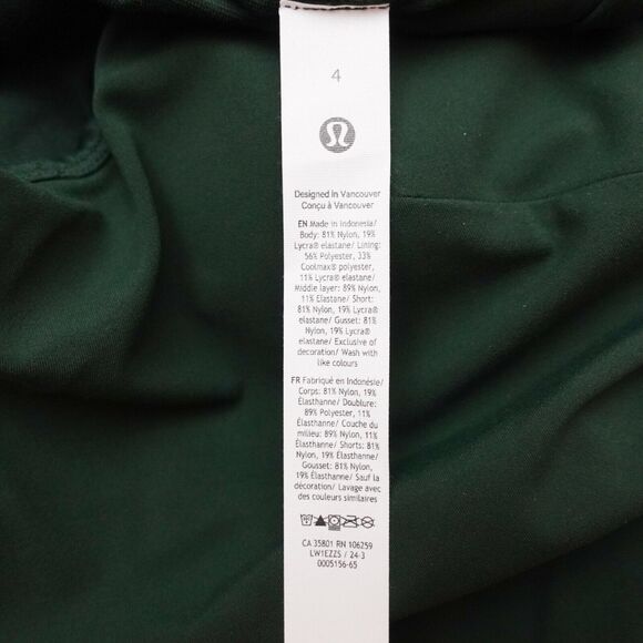 New Lululemon Size 4 Align Short Sleeve Dress 3" Liner Nulu LGYG Legacy Green - Picture 10 of 12